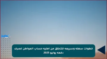 خطوات سهلة وسريعة للتحقق من أهلية حساب المواطن لصرف دفعة يوليو 2025